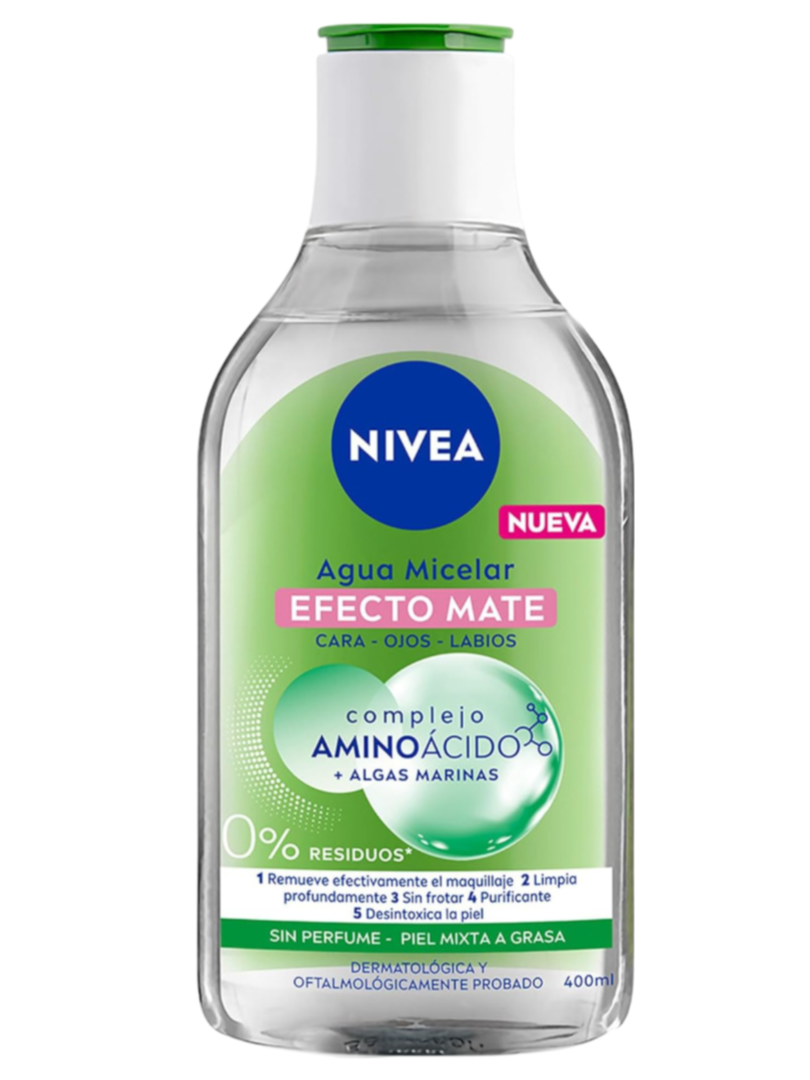 NIVEA AGUA MIC.6/400 ML EFECTO MATE