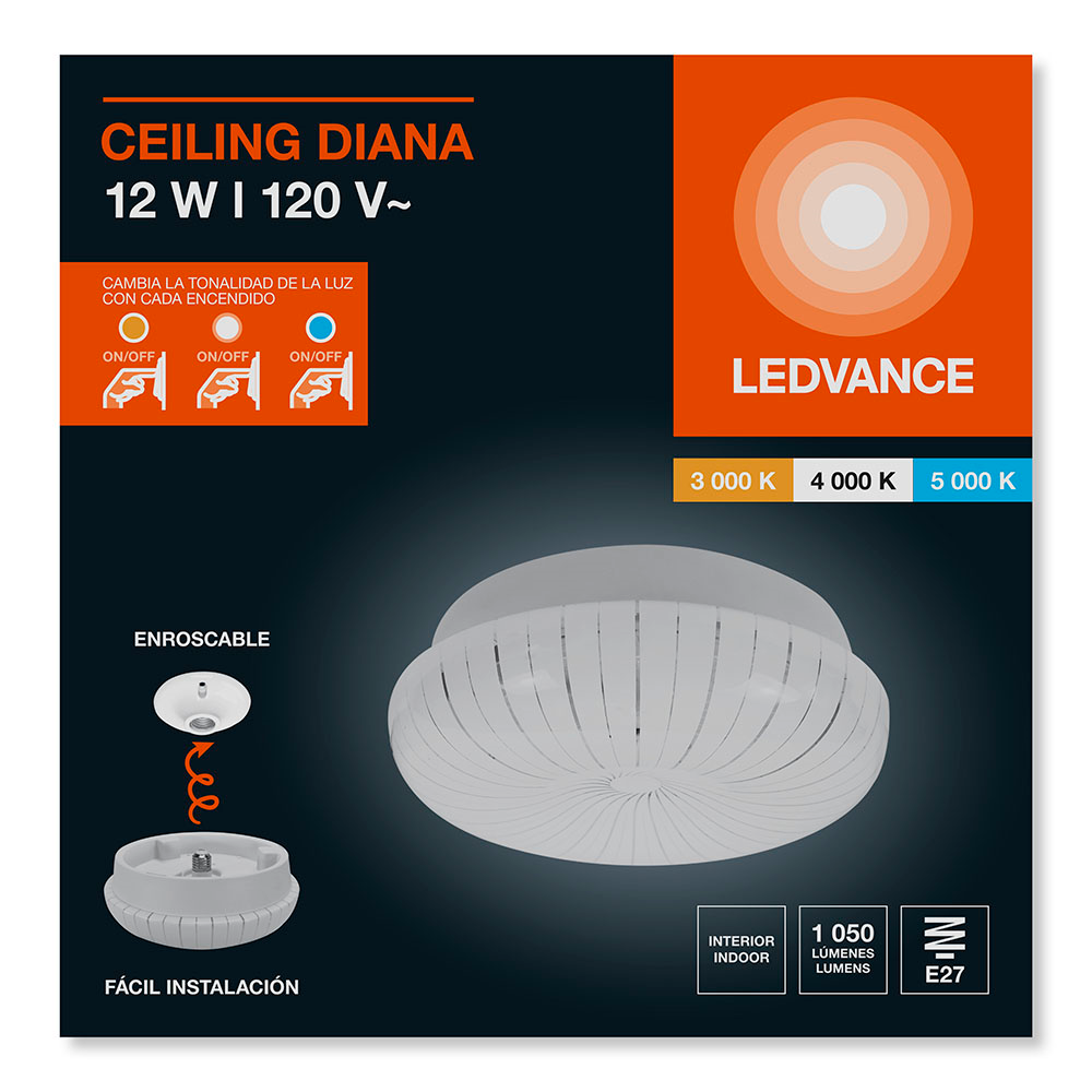 LEDVANCE PLAFON ENRROSCABLE DIANA 4/12 W