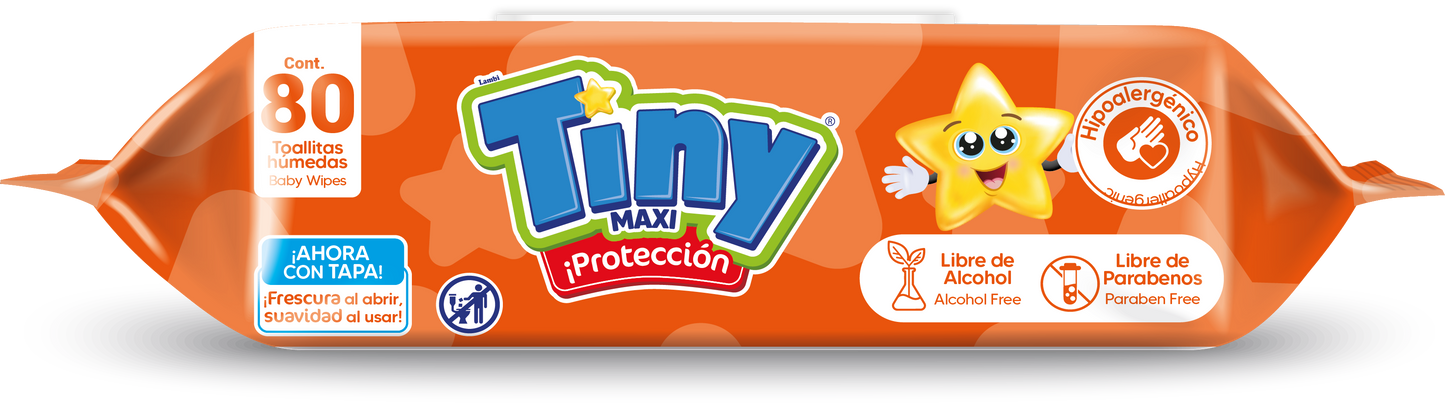 TOALLITA HUM.TINY MAXI 18/80 PZAS