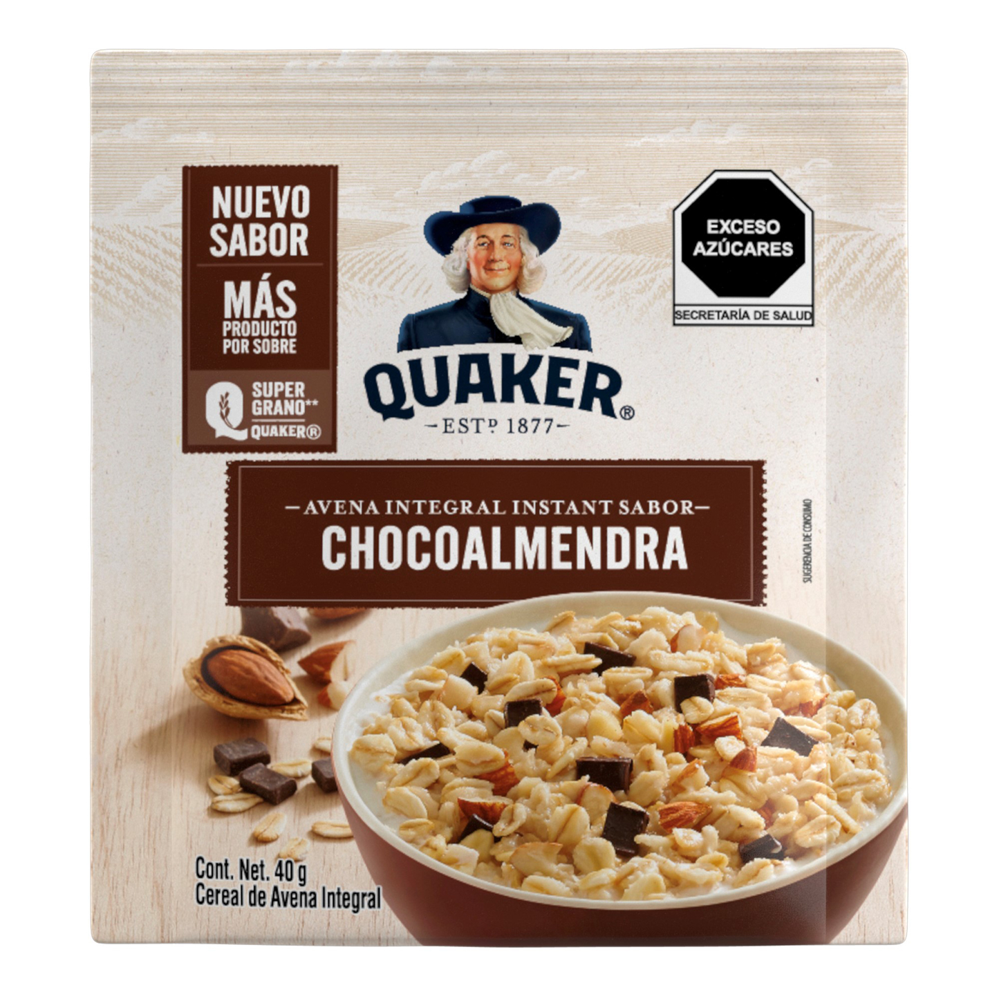 QUAKER INSTANT CHOCOALMENDRA 44/40 GR