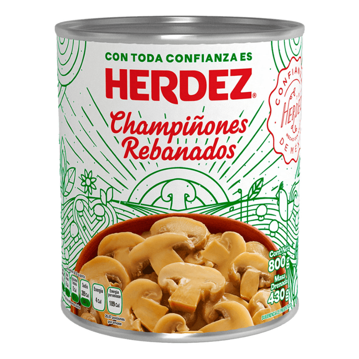 CHAMPINONES HERDEZ REBA 12/800 GR