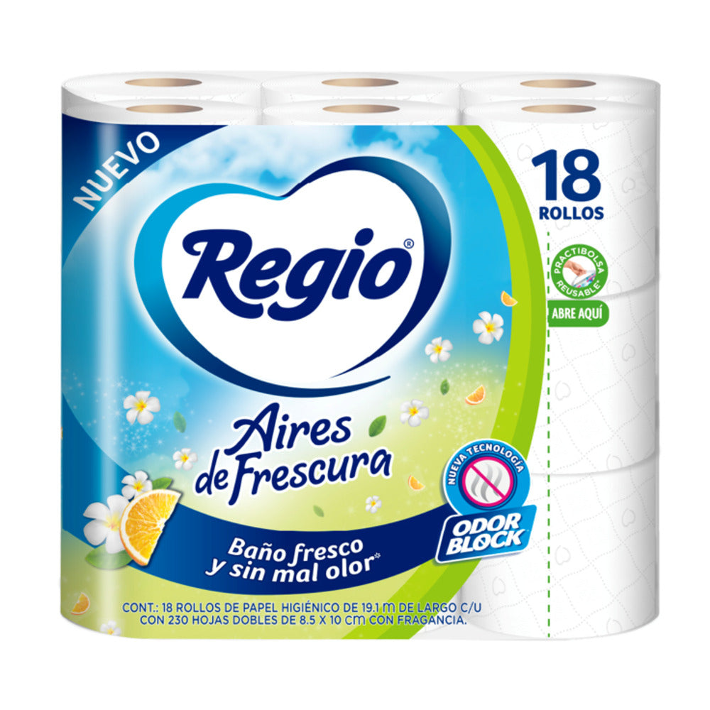 Regio Papel Higiénico Aires de Frescura 18 Rollos