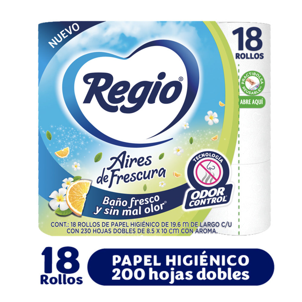 Regio Papel Higiénico Aires de Frescura 18 Rollos