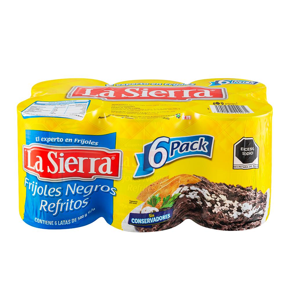 6PACK FRIJOL SIERRA 580GR NEGRO 1/6PZ
