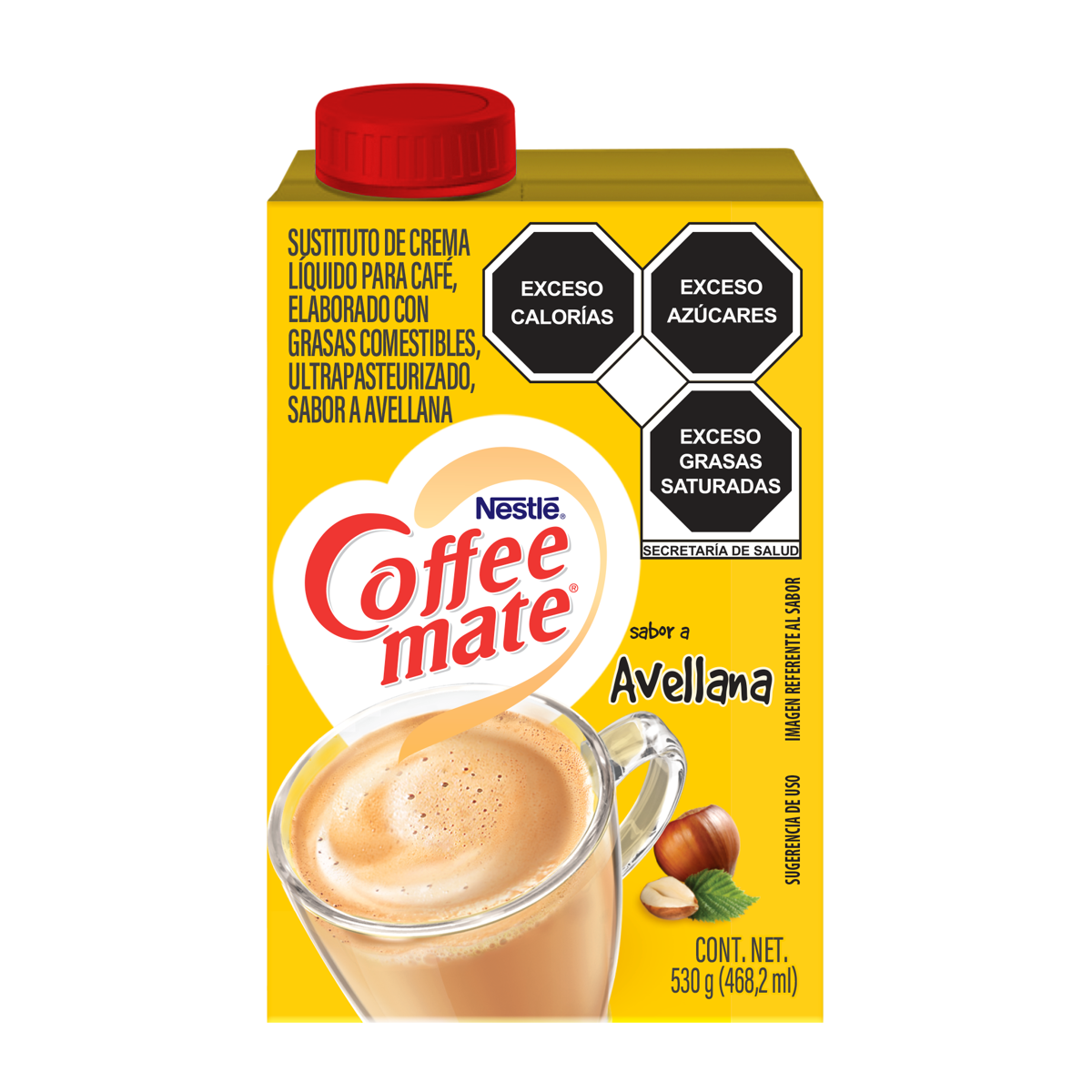 Sustituto de Crema para Café Coffee Mate Líquido Sabor Avellana 530g