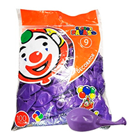 GLOBO PAYASO NUM 9 VIOLETA 50/100 PZAS