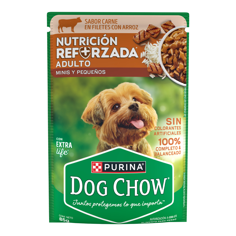 DOG CHOW SOBRE CARNE MIN PEQ 12/85 GR