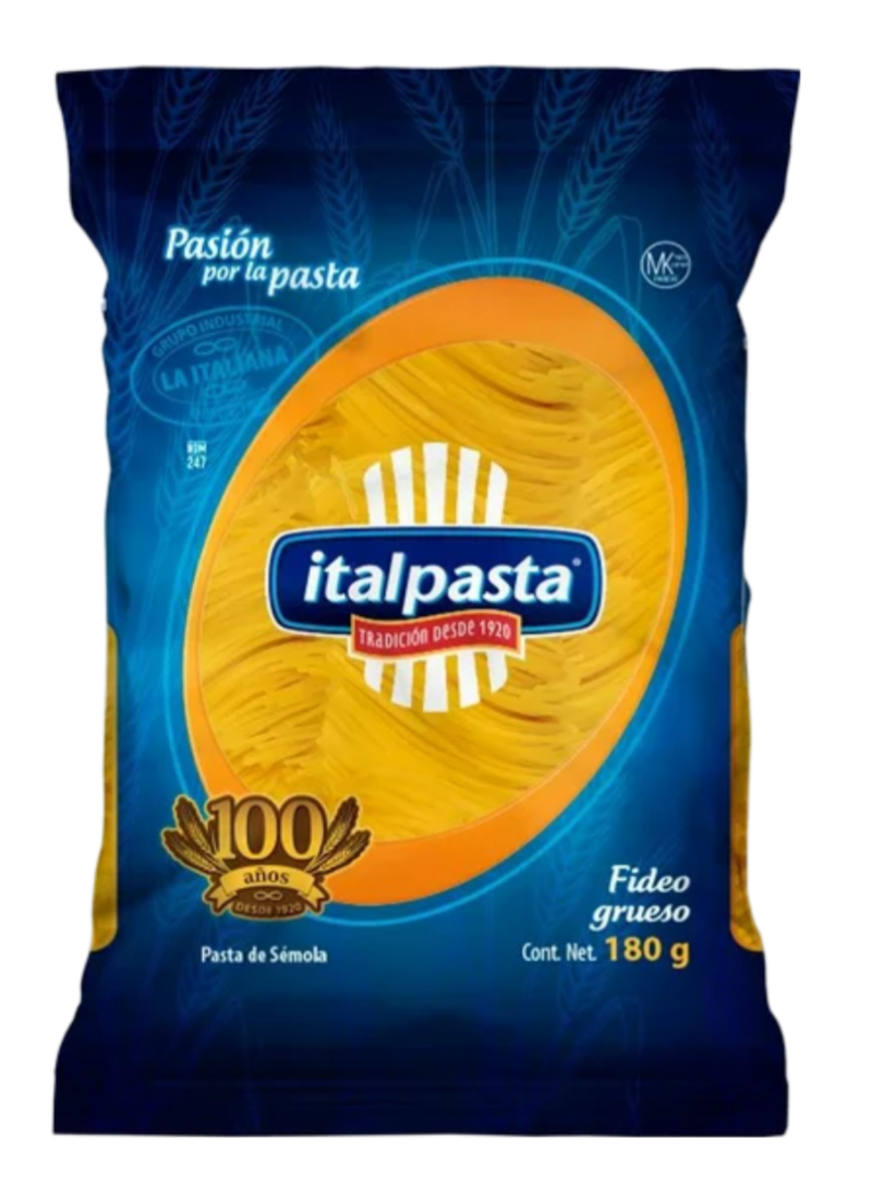 SOPA ITALPASTA 20/1/180 GR FIDEO GRUESO