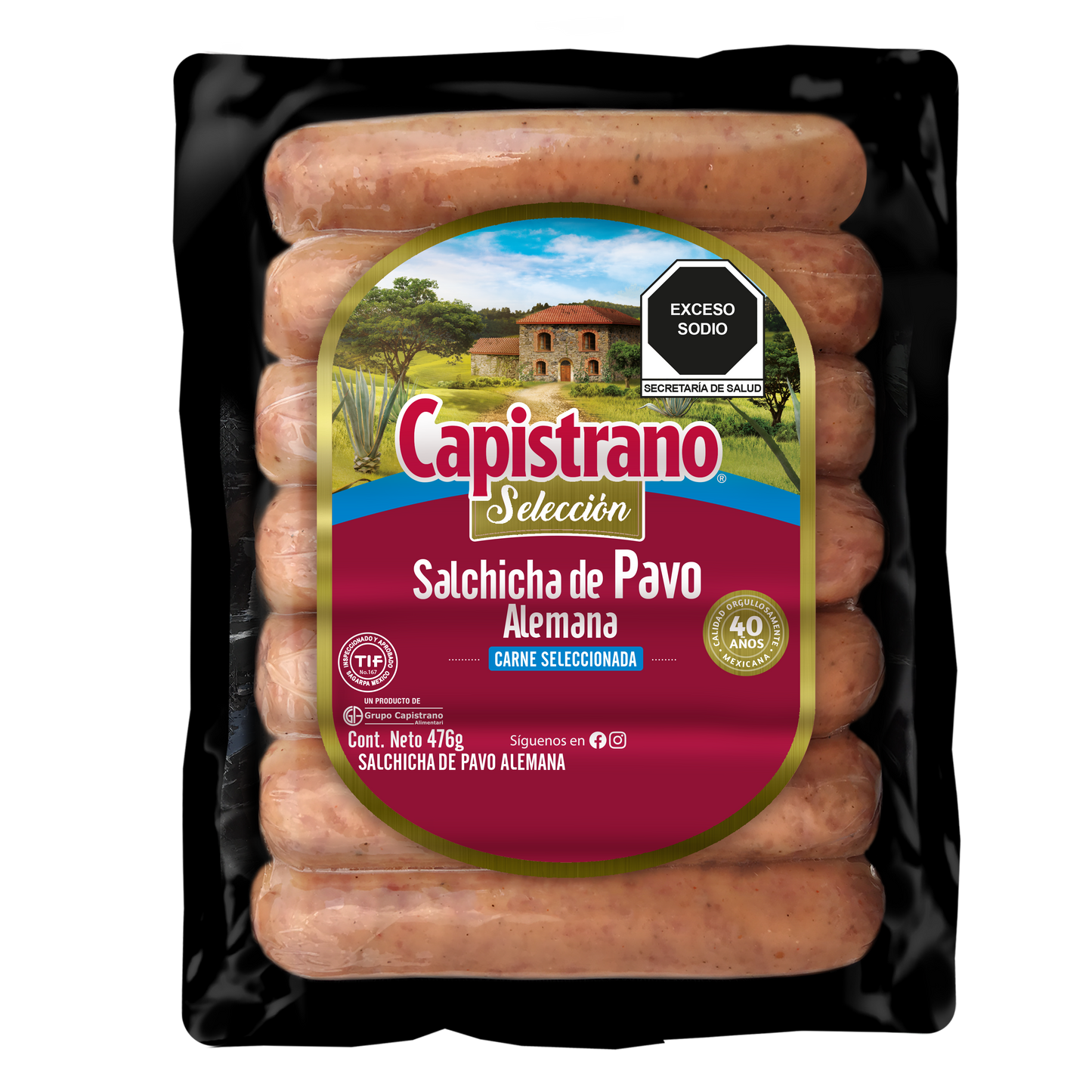 SALCHICHA ALEMANA PAVO CAPISTRANO 476GRS