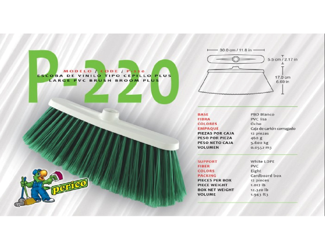 ESCOBA VINIL S/BASTON P-220 GDE /12