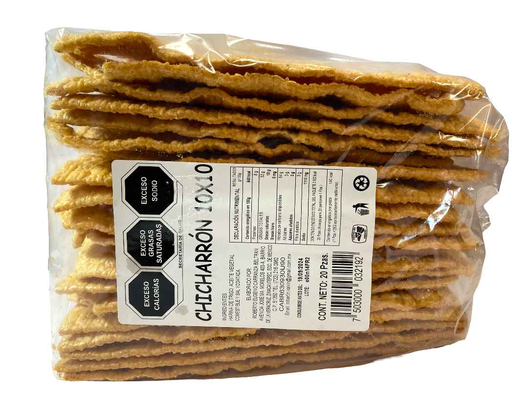 CHICHARRON 10X10 10/20/30 GR
