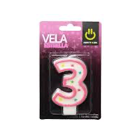 PARTY IS ON VELA NUM 3 ROSA 12 PZAS