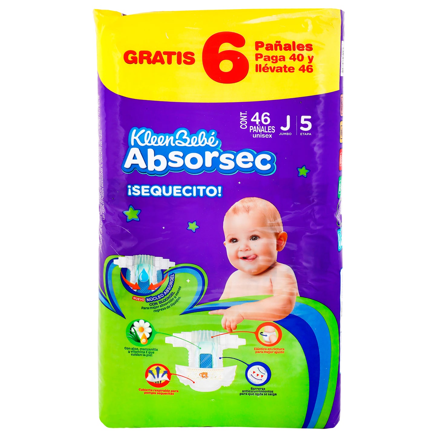 K.B.ABSORSEC 4/40 JUMBO MAS 6 GRATIS