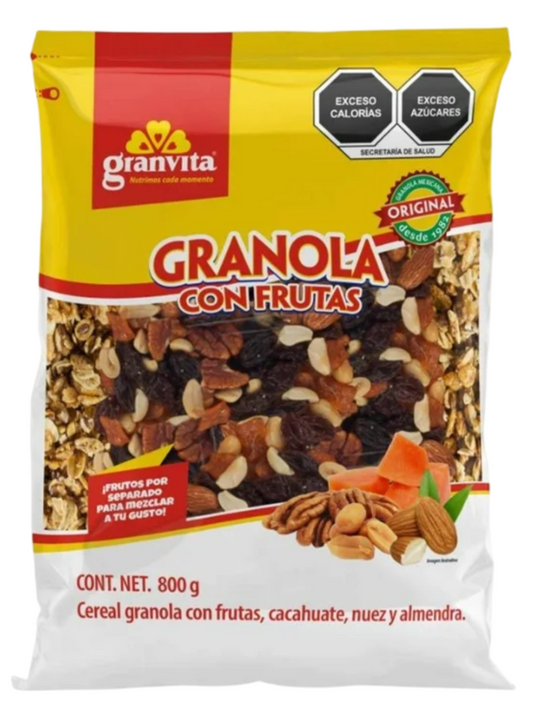 GRANOLA GRANVITA C/FRUTAS 16/800 GR