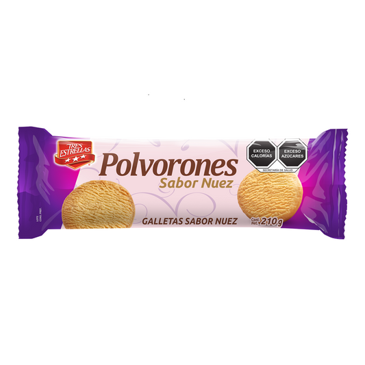 Galletas Polvoron Sabor Nuez 210 G Tres Estrellas