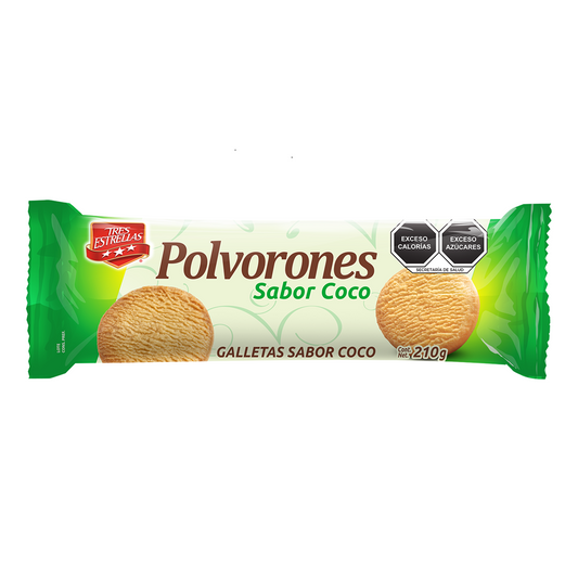 Galletas Polvoron Sabor Coco 210 G Tres Estrellas