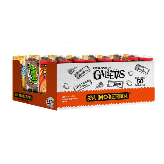 Exhibidor Galletas Fiesta La Moderna 50 Paq.