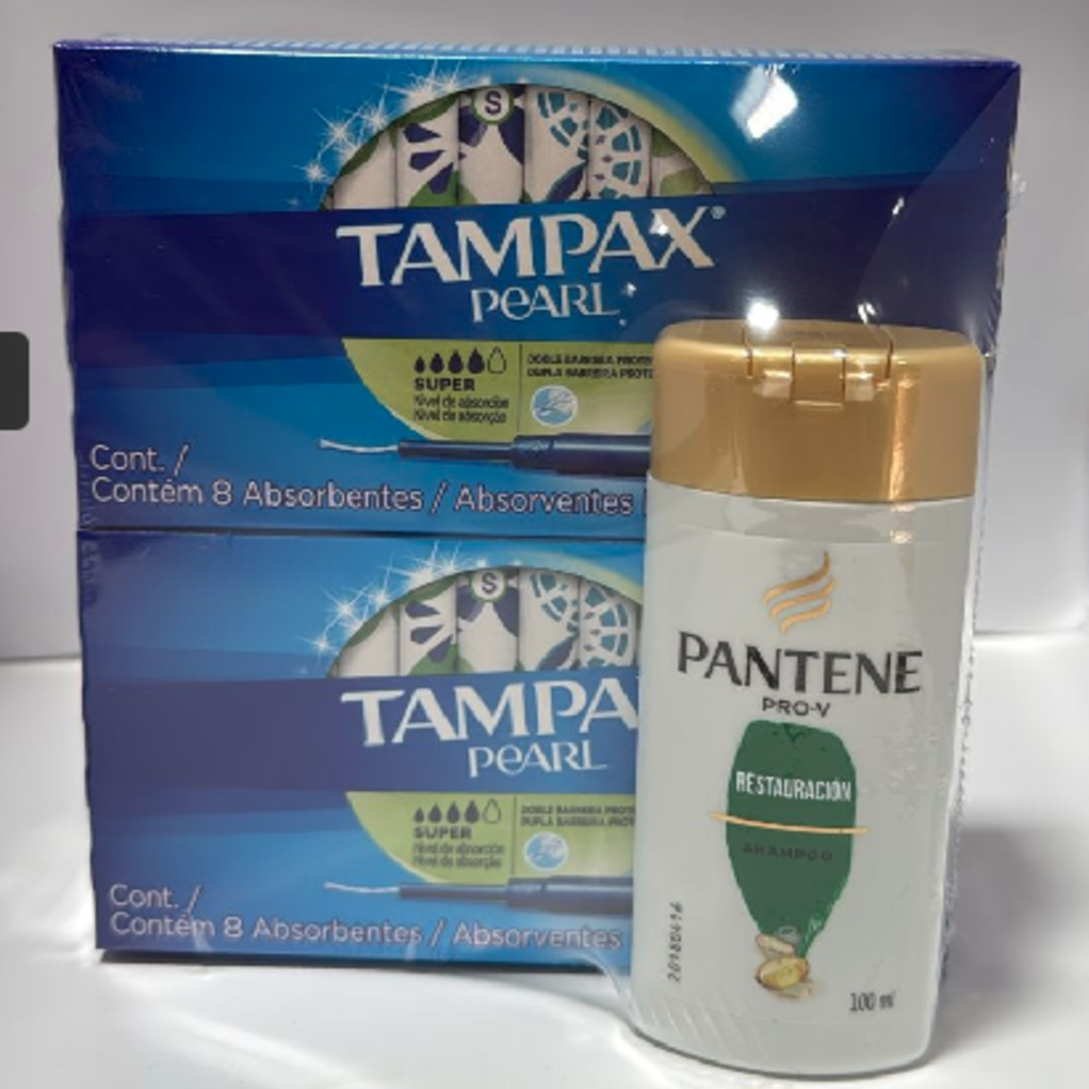 PAQ.2 TAMPAX PEARL+1 PANTENE 100ML 1/3/