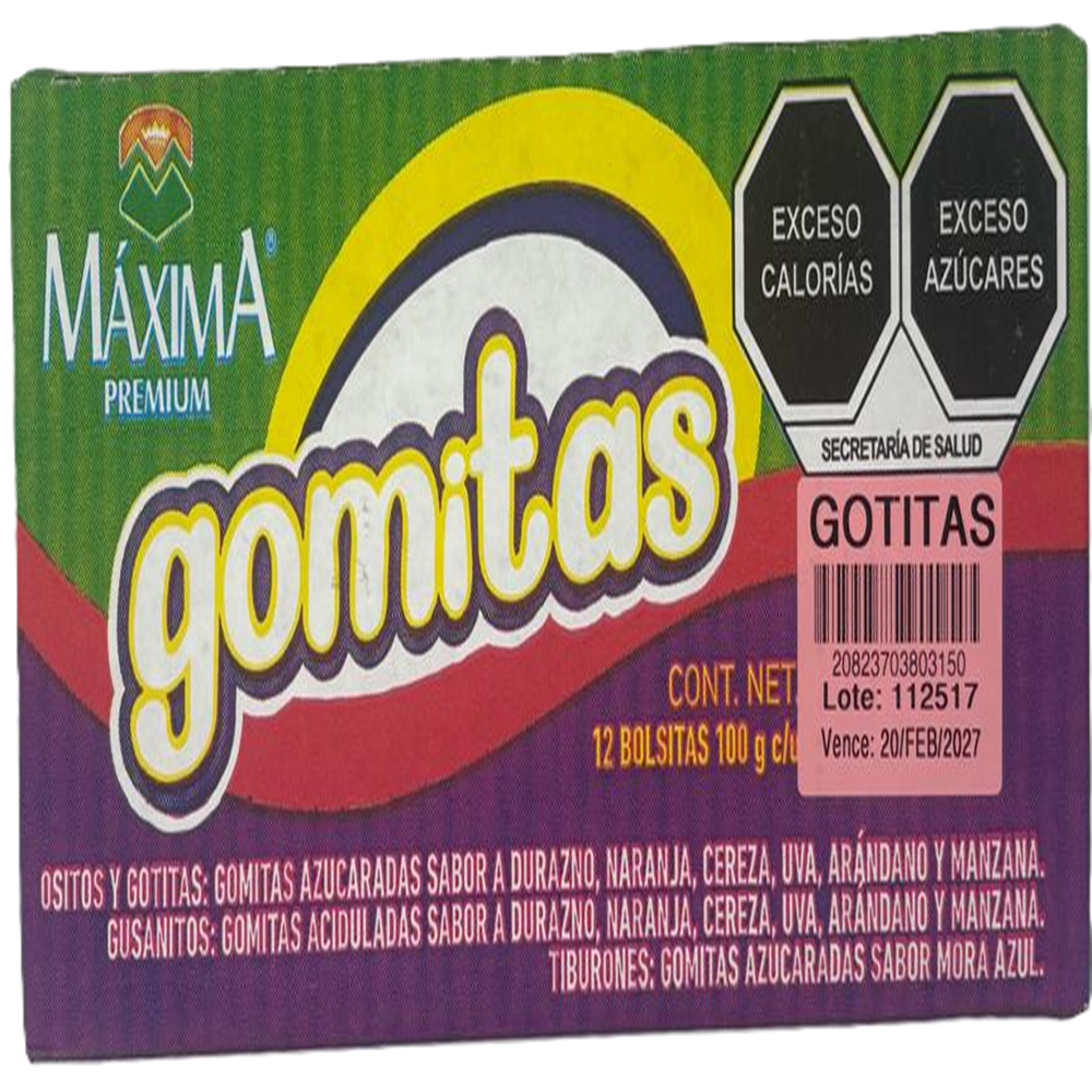 GOMITAS MAXIMA GUSANITOS EXHIBIDOR