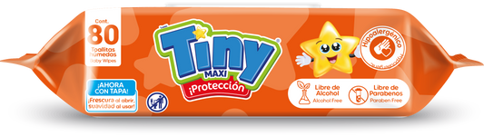TOALLITA HUM.TINY MAXI 18/80 PZAS