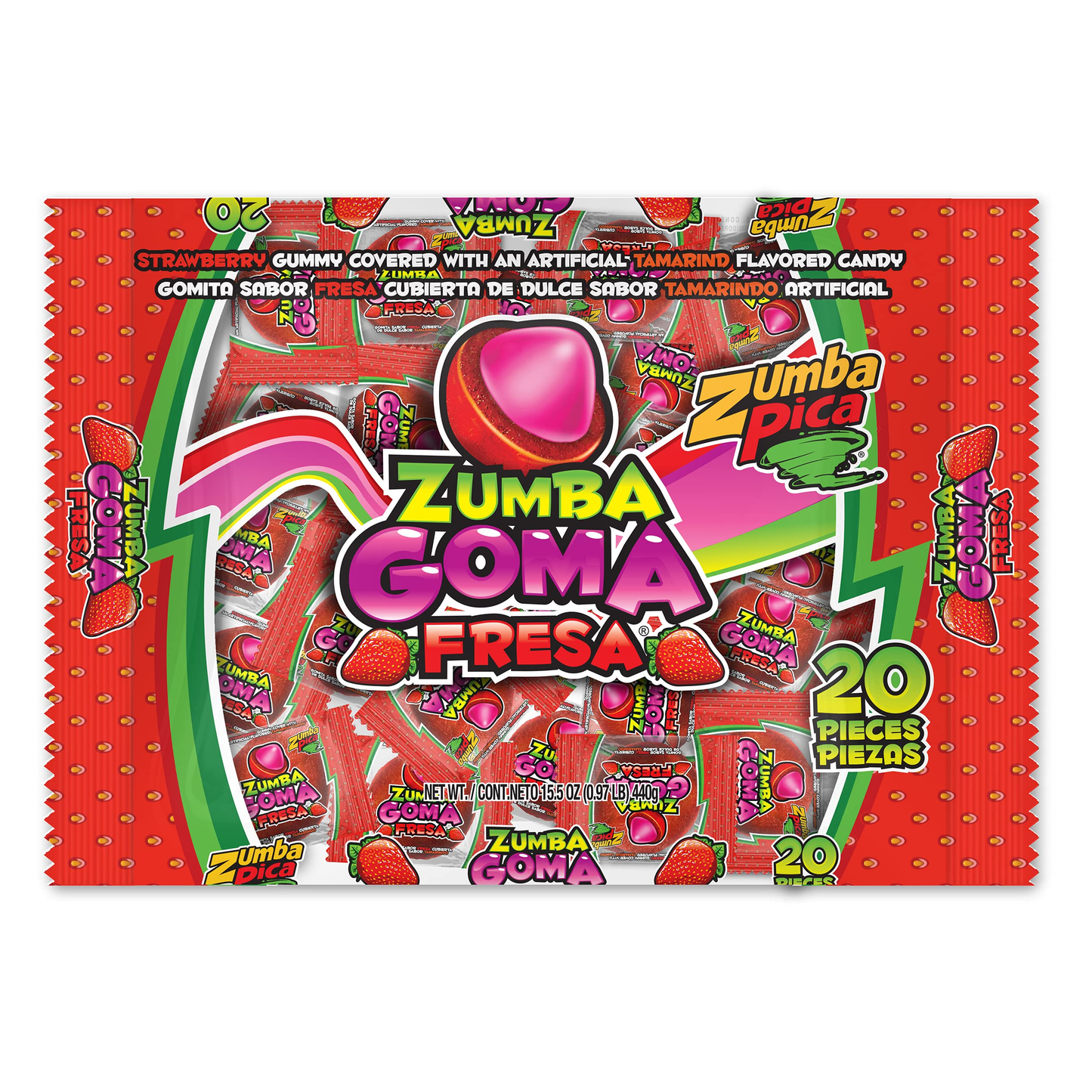 ZUMBA GOMA FRESA 20/20 PZAS