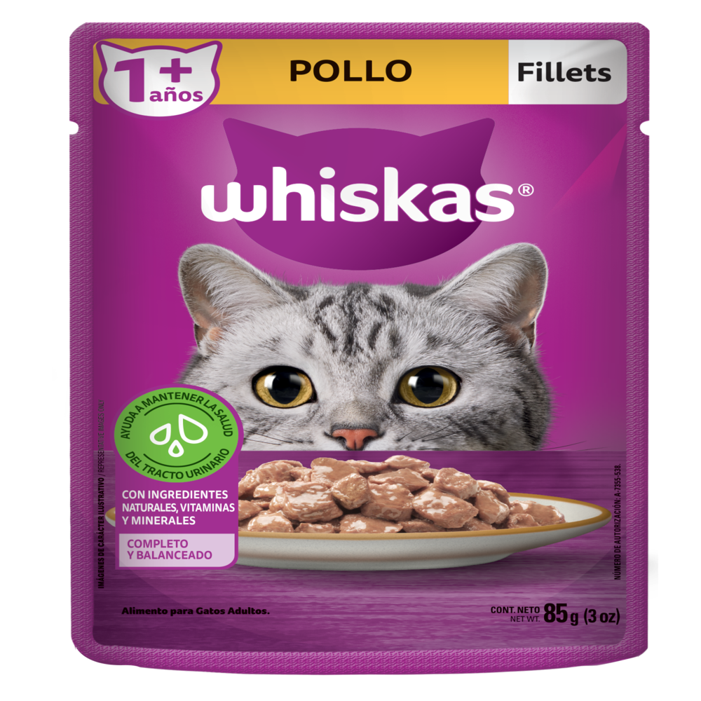 WHISKAS SOBRE POLLO 12/85 GR