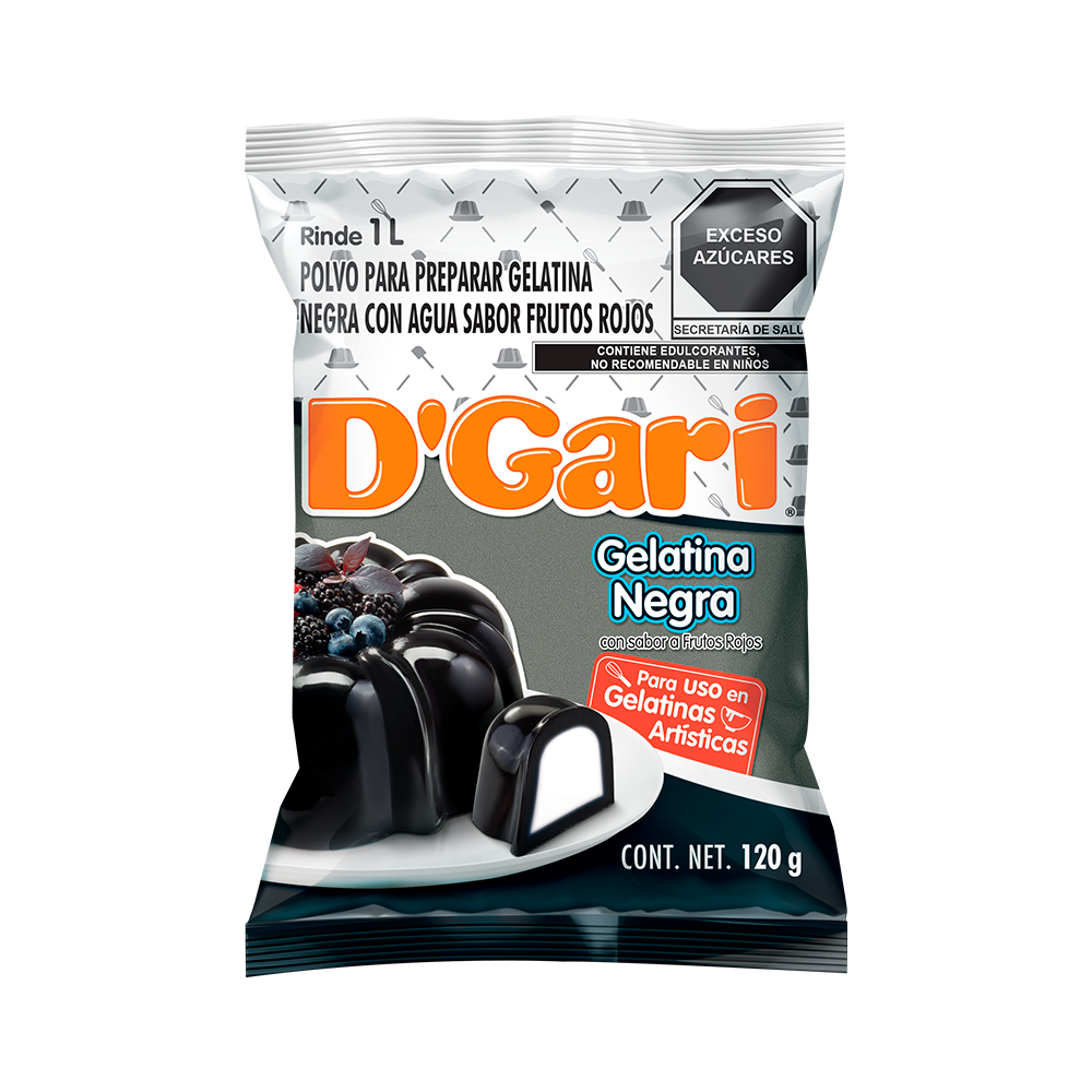 GELATINA DGARI 50/120GR NEGRA F ROJOS