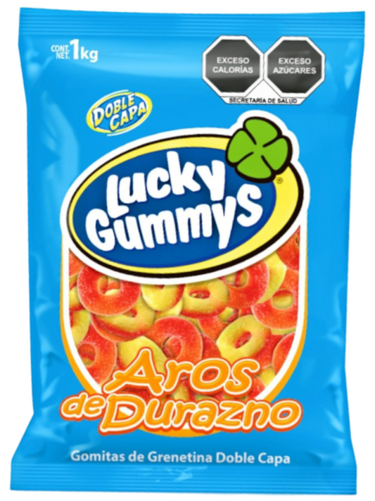 LUCKY GUMMYS ARO DURAZNO 8/1 KG