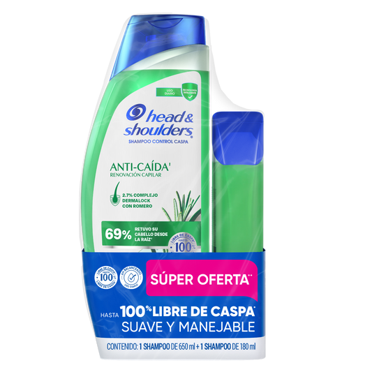 HEAD SHOU 10/650ML MAS 180ML ANTICAID