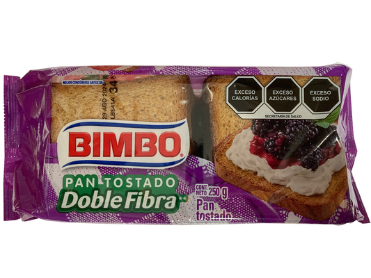 PAN TOSTADO DOBLE FIBRA BIMBO 250GRS