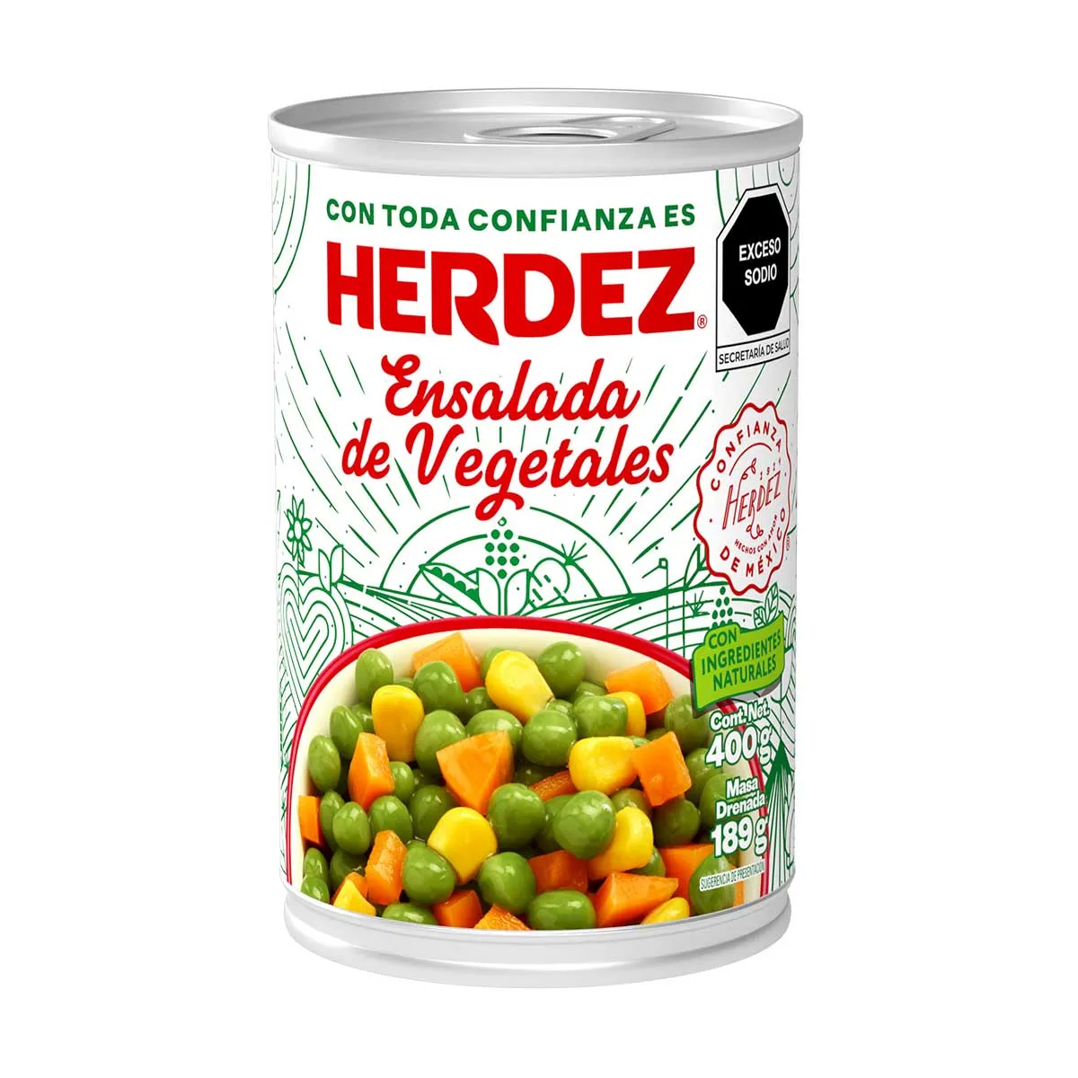 ENSALADA HERDEZ C/VEGET 24/400 GR