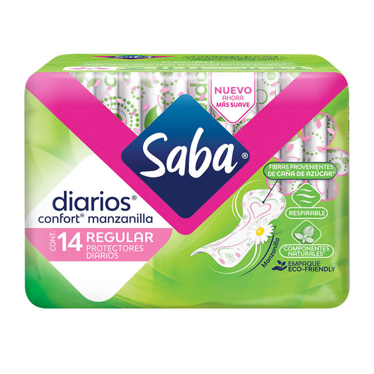 Protectores Saba Diarios Confort Manzanilla Regulares 14 piezas