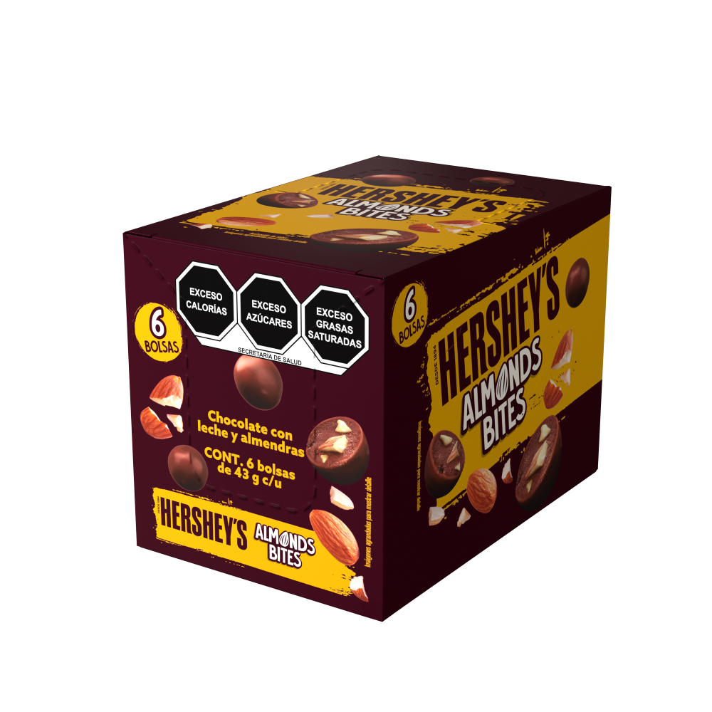 HERSHEYS BITES ALMOND 6/6/43 GRS