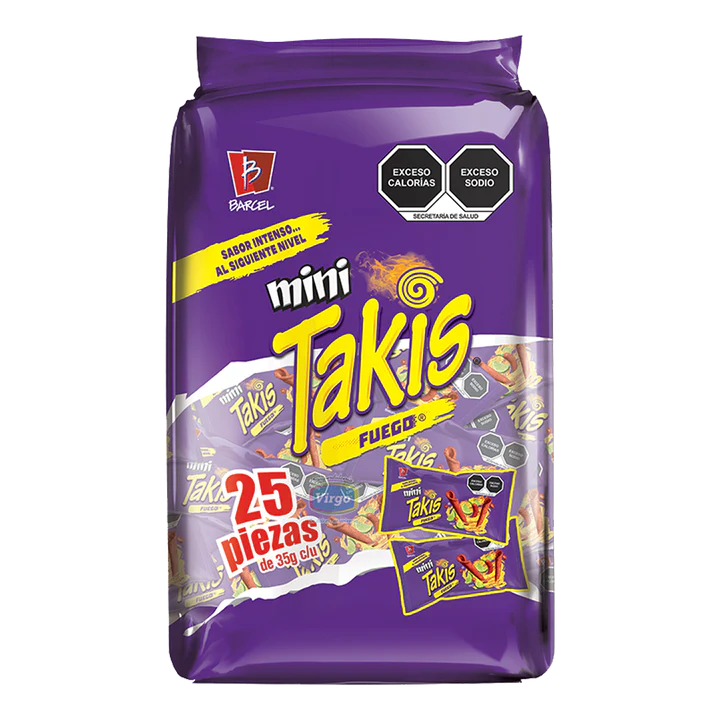 BARCEL MINI TAKIS FUEGO 3/25 PZAS