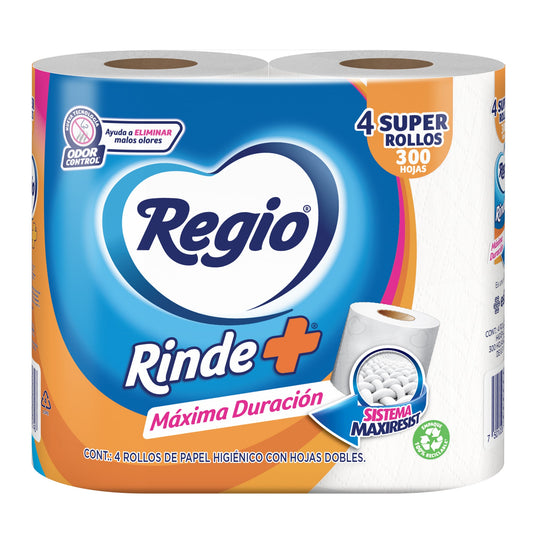 Papel Higiénico Regio Rinde Más 4 rollos