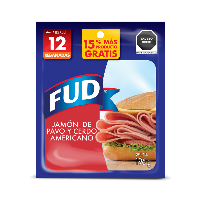 JAMON AMERICANO FUD PAVO CERDO 196 GRS