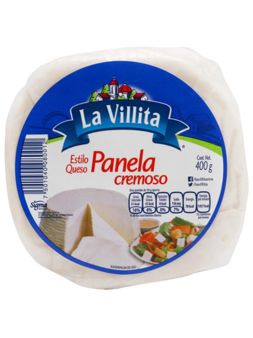 QUESO PANELA CREMOSO VILLITA 400GRS