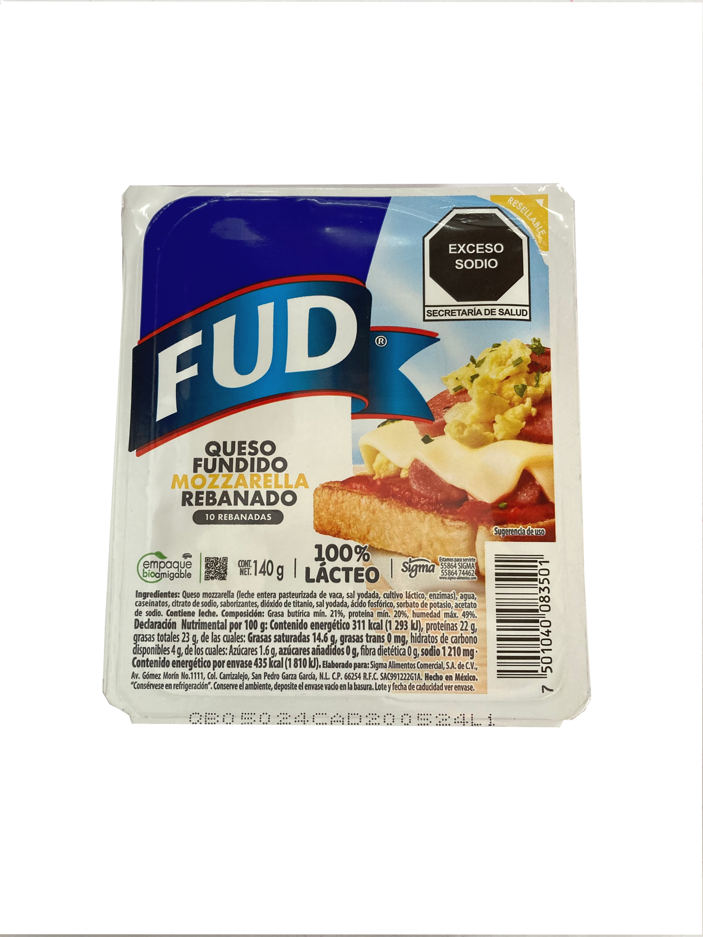 QUESO FUNDIDO MOZZARELLA FUD 140GRS