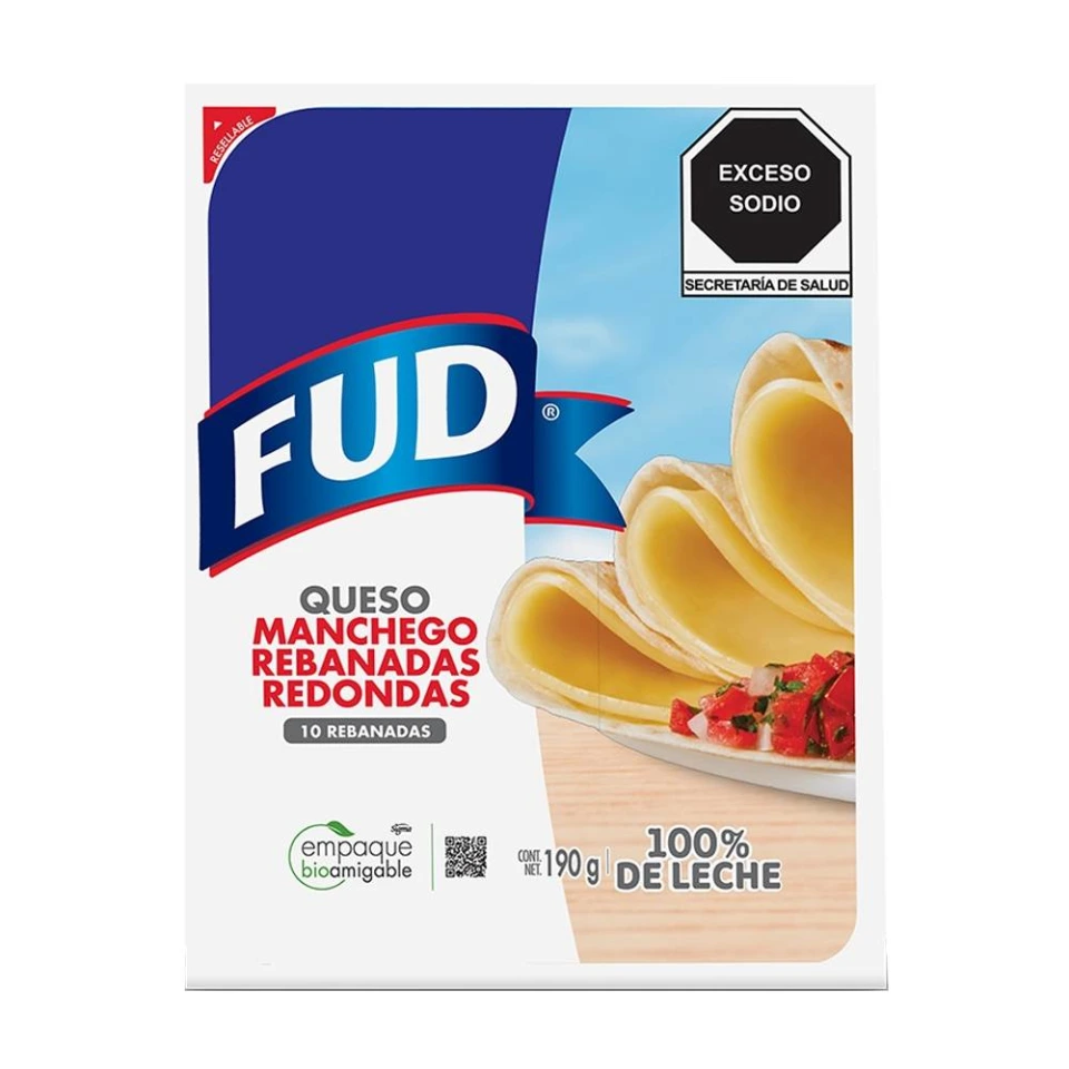 QUESO MANCHEGO FUD REBANADAS 190GRS
