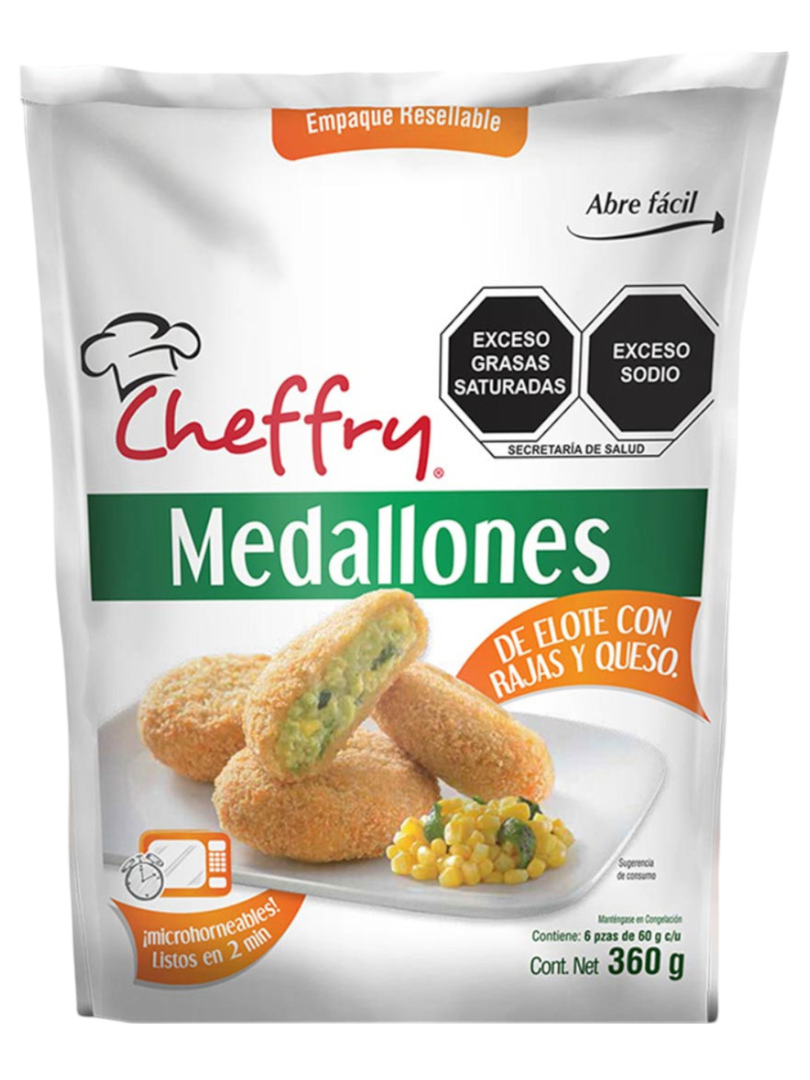 MEDALLONES ELOTE C/RAJAS 360GRS