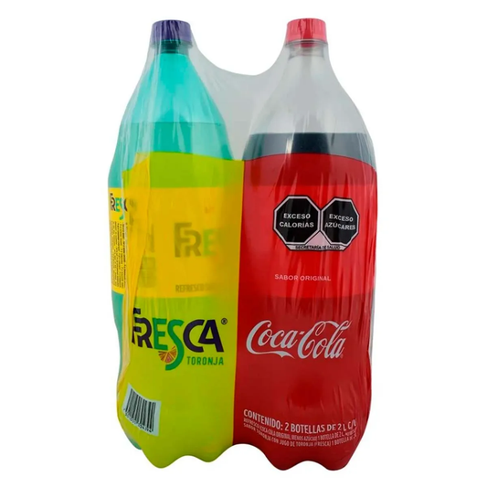 2 PACK COCA COLA - FRESCA 2LTS