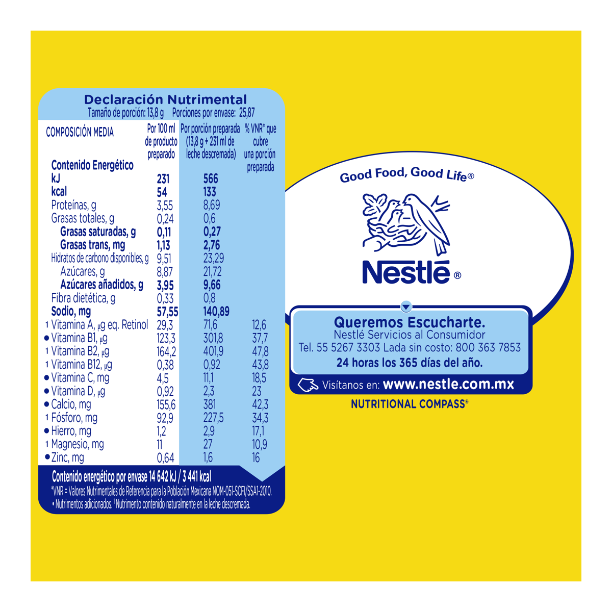 Alimento en Polvo Nesquik Sabor Chocolate 357g