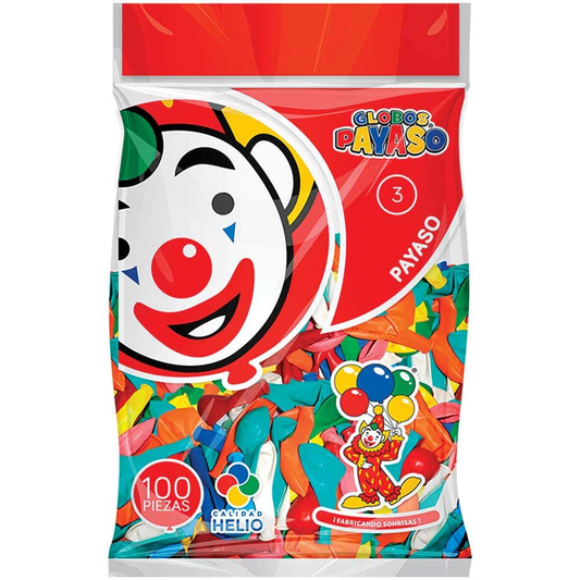 GLOBO PAYASO NUM 3 STDO 150/100 PZAS