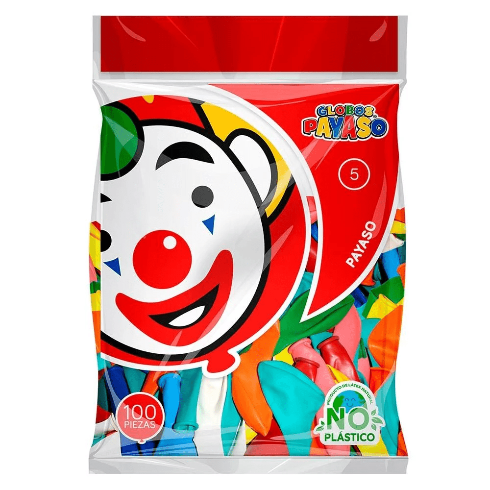 GLOBO PAYASO NUM 5 STDO 100/100 PZAS
