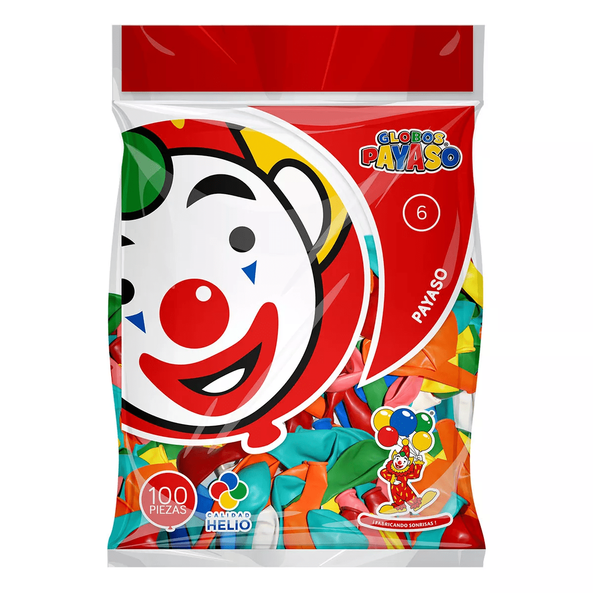 GLOBO PAYASO NUM 6 STDO 75/100 PZAS