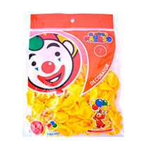 GLOBO PAYASO NUM 7 AMARILLO 50/100 PZAS