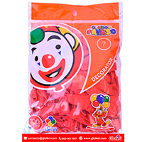 GLOBO PAYASO NUM 7 ROJO CARMIN 50/100 PZ
