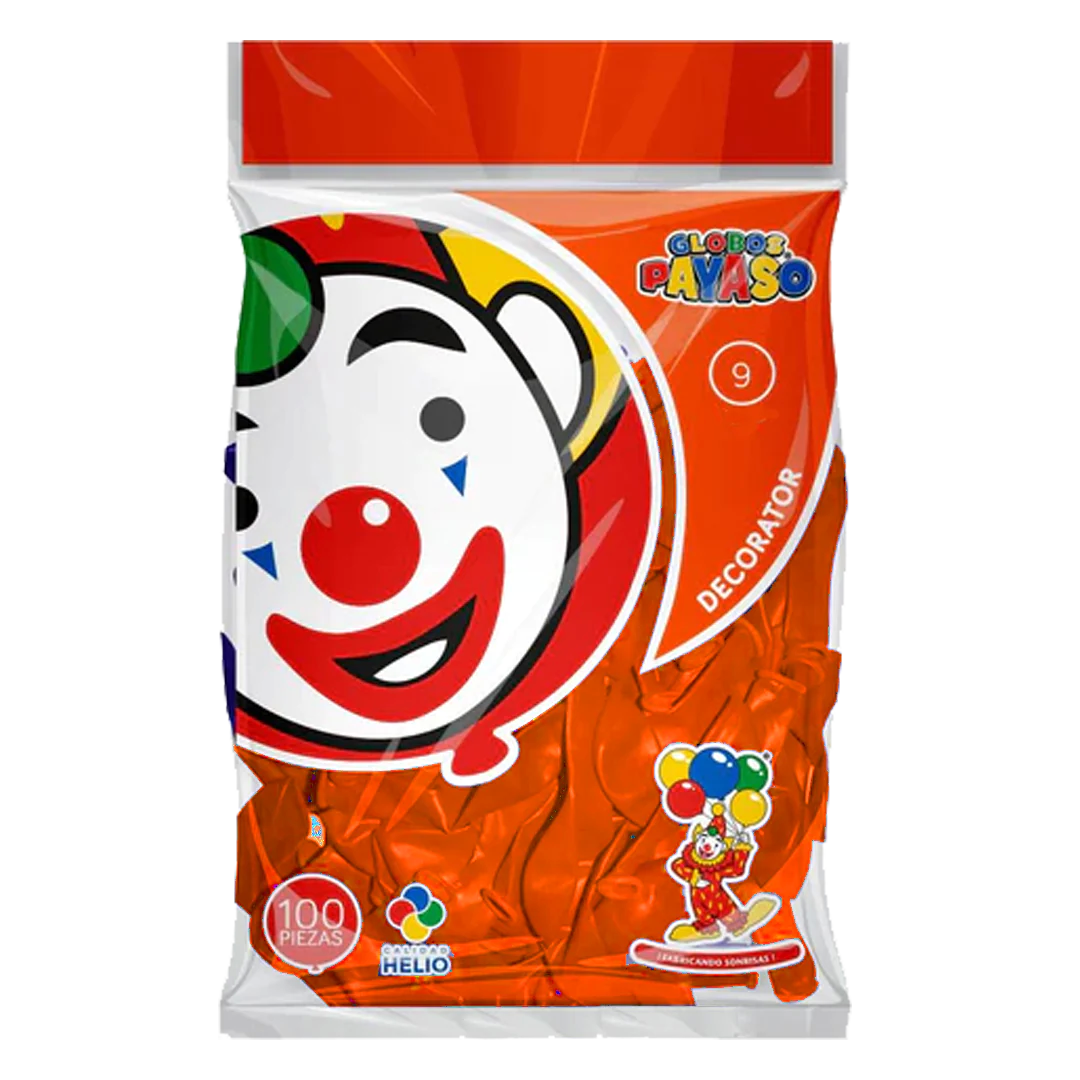 GLOBO PAYASO NUM 9 NJA 50/100 PZAS