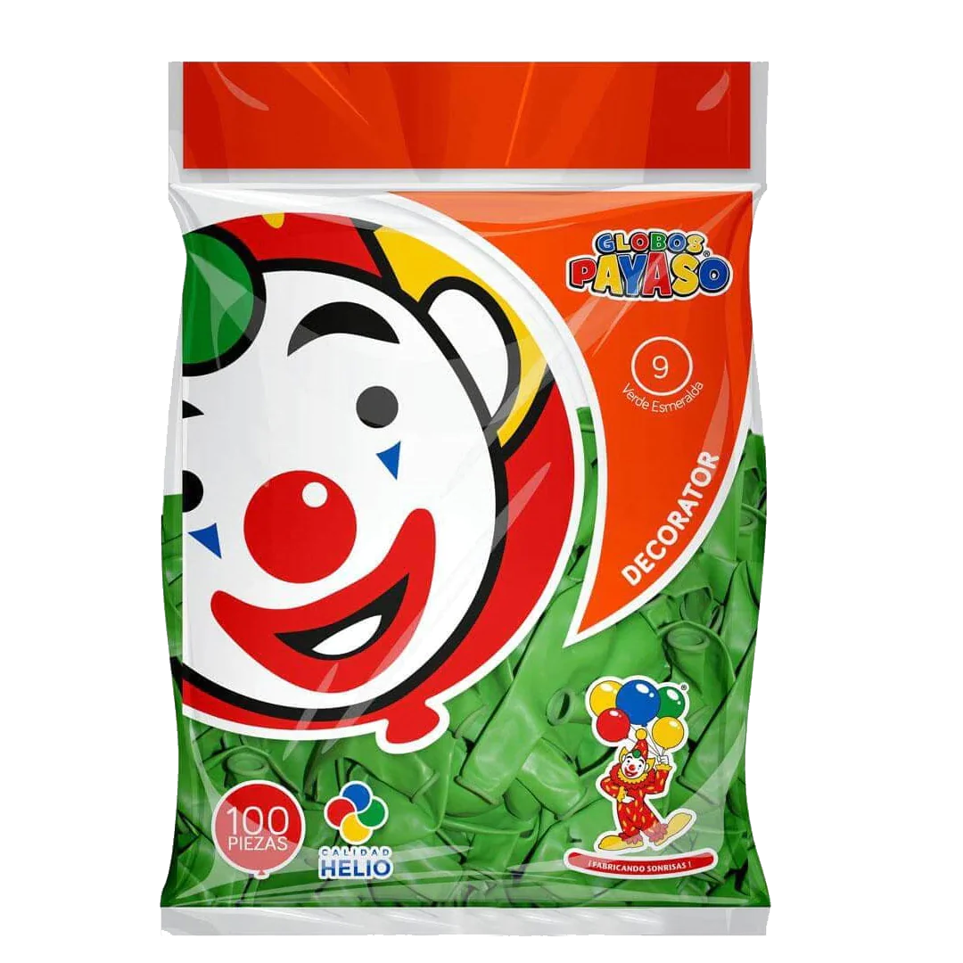 GLOBO PAYASO NUM 9 VDE ESME 50/100 PZAS