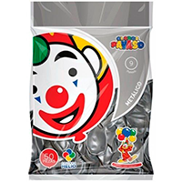 GLOBO  PAYASO NUM 9 PLATA 100/50 PZAS
